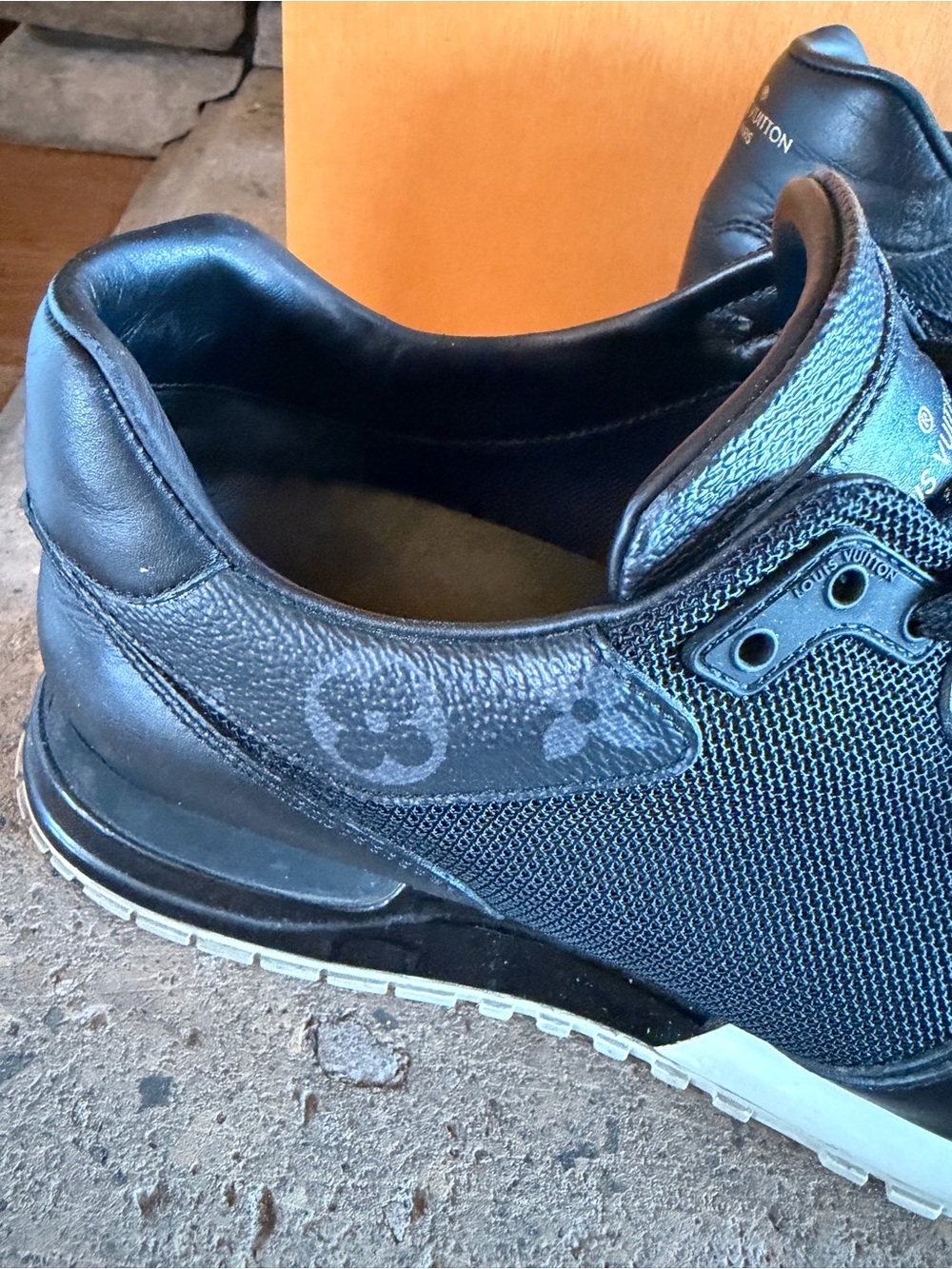 Auth. Louis Vuitton Black Men’s Run Away Sneakers - Picture 9 of 14